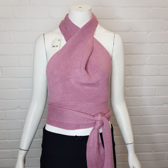 Tops - Free People Beach Orchid Convertible Tank Top Medium UK 12 Pink Knit Halter BN